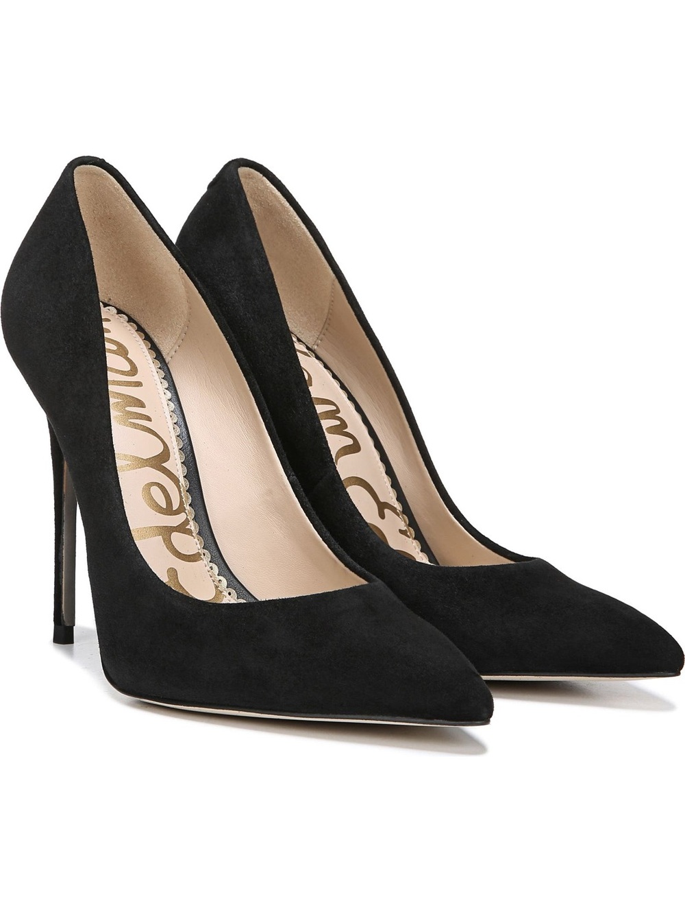Sam Edelman Black Suede Pointed Toe Stiletto Pumps